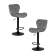 Набор 2 шт Стул барный DOBRIN BARNY BLACK, серый велюр (MJ9-75)