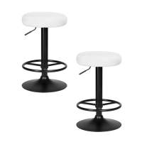 Набор 2 шт Табурет барный DOBRIN TEDDY BLACK, белый букле (13)