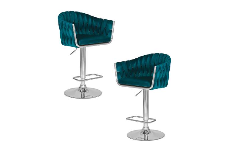 Набор 2 шт Стул барный DOBRIN MARCEL, морской волны велюр (MJ9-99)