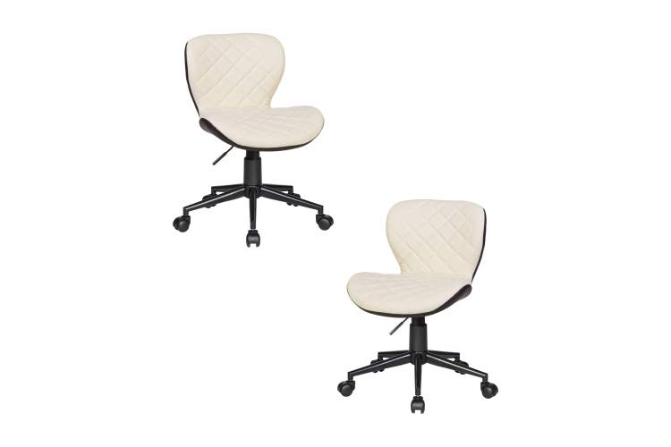 Набор 2 шт Офисное кресло для персонала DOBRIN RORY, кремово-коричневый