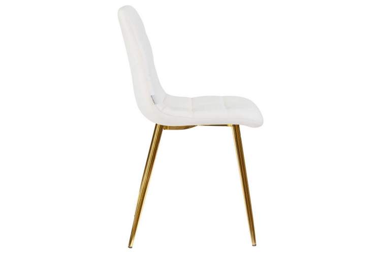 Стул обеденный DOBRIN ALEX, золотые ножки, белая экокожа (P-02)-2