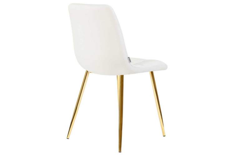 Стул обеденный DOBRIN ALEX, золотые ножки, белая экокожа (P-02)-3