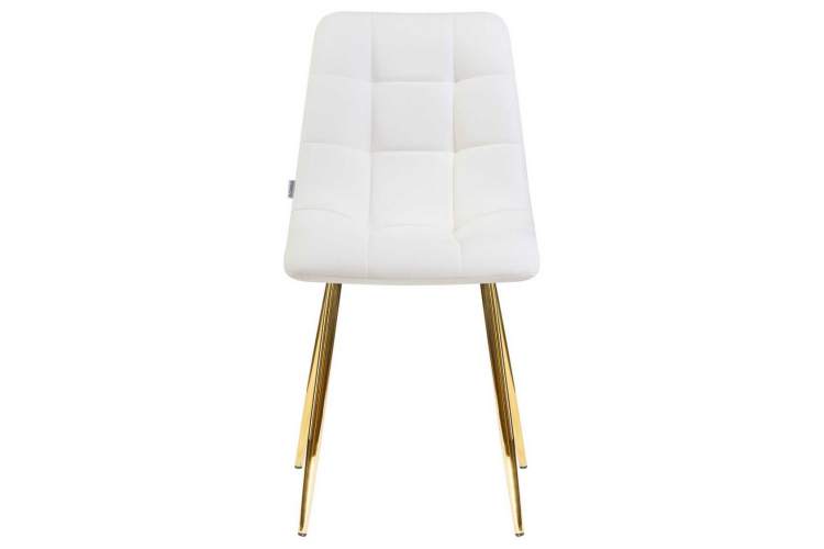 Стул обеденный DOBRIN ALEX, золотые ножки, белая экокожа (P-02)-5