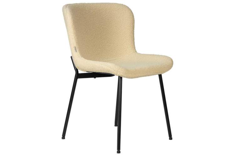 Стул обеденный DOBRIN MILO, черные ножки, кремовый букле (UF992-02)-1