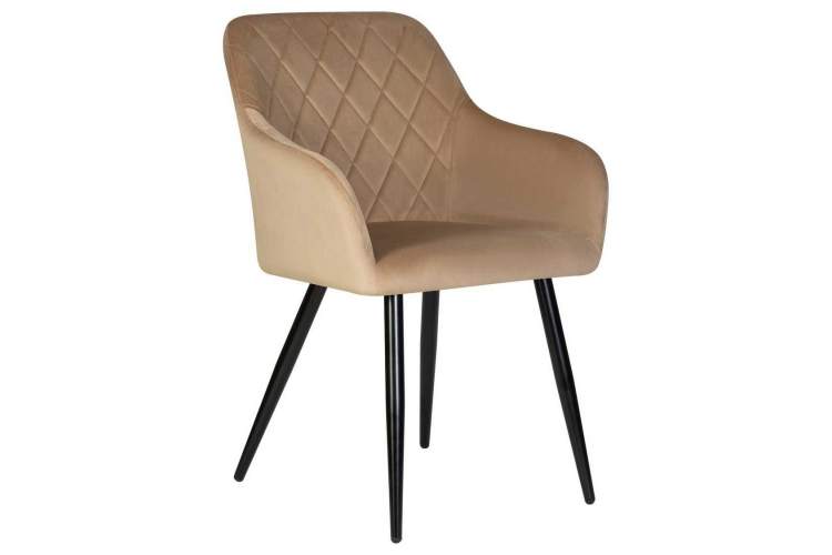 Стул обеденный DOBRIN ROBERT, черные матовые ножки, велюр V108-104 Мокко