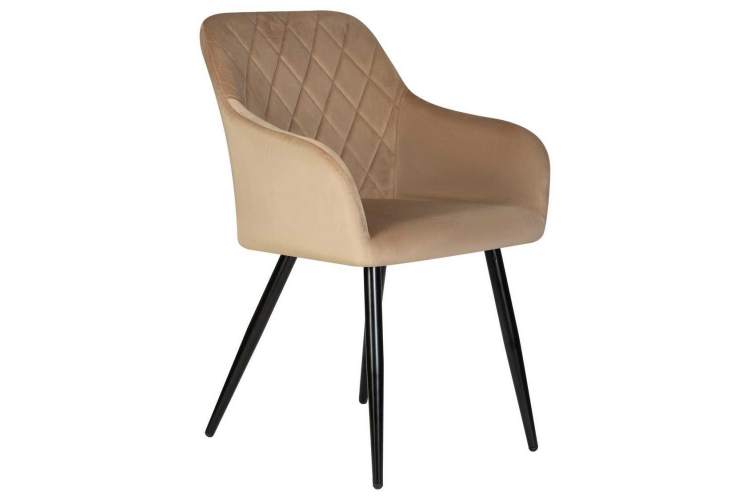 Стул обеденный DOBRIN ROBERT, черные матовые ножки, велюр V108-104 Мокко-1