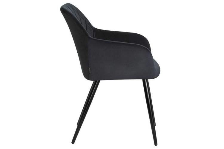 Стул обеденный DOBRIN ROBERT, черные матовые ножки, велюр V108-77 Чёрный-1