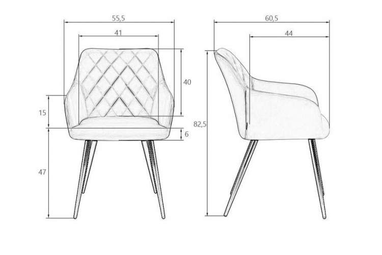Стул обеденный DOBRIN ROBERT, черные матовые ножки, велюр V108-77 Чёрный-8