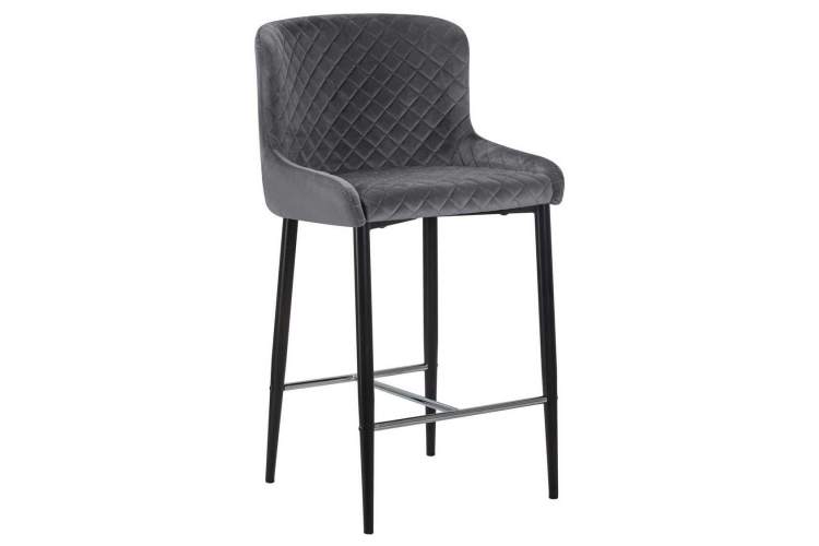 Стул полубарный DOBRIN CHRISTIAN'65, черные ножки, темно-серый велюр (V108-91)