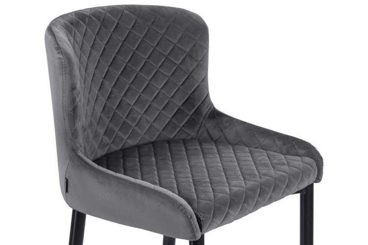 Стул полубарный DOBRIN CHRISTIAN'65, черные ножки, темно-серый велюр (V108-91)-6