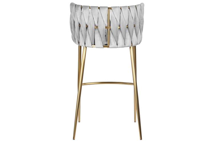 Набор 4 шт Стул барный DOBRIN EMMA GOLD, светло-серый велюр (135-37)-5