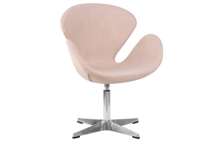 Кресло дизайнерское DOBRIN SWAN, бежевая ткань IF1, алюминиевое основание-13