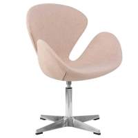 Кресло дизайнерское SWAN, бежевая ткань IF1, алюминиевое основание