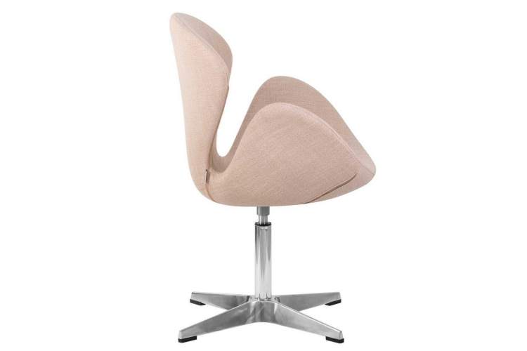 Кресло дизайнерское DOBRIN SWAN, бежевая ткань IF1, алюминиевое основание-1