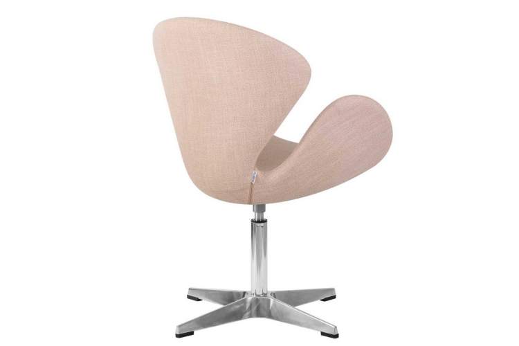 Кресло дизайнерское DOBRIN SWAN, бежевая ткань IF1, алюминиевое основание-2