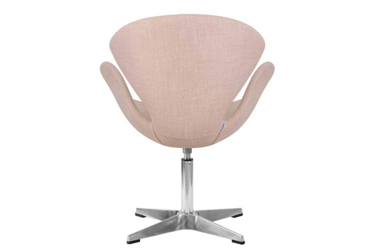 Кресло дизайнерское DOBRIN SWAN, бежевая ткань IF1, алюминиевое основание-3