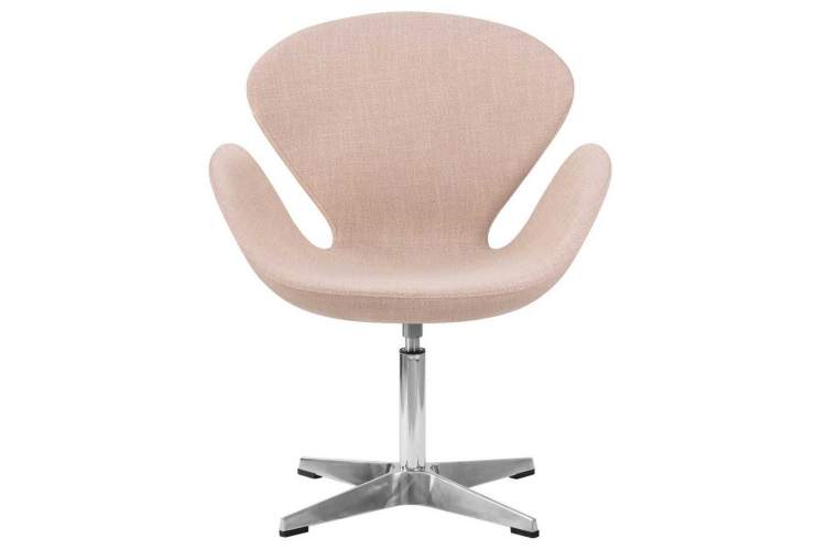 Кресло дизайнерское DOBRIN SWAN, бежевая ткань IF1, алюминиевое основание-4