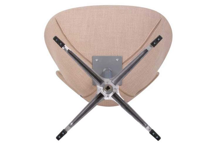 Кресло дизайнерское DOBRIN SWAN, бежевая ткань IF1, алюминиевое основание-5