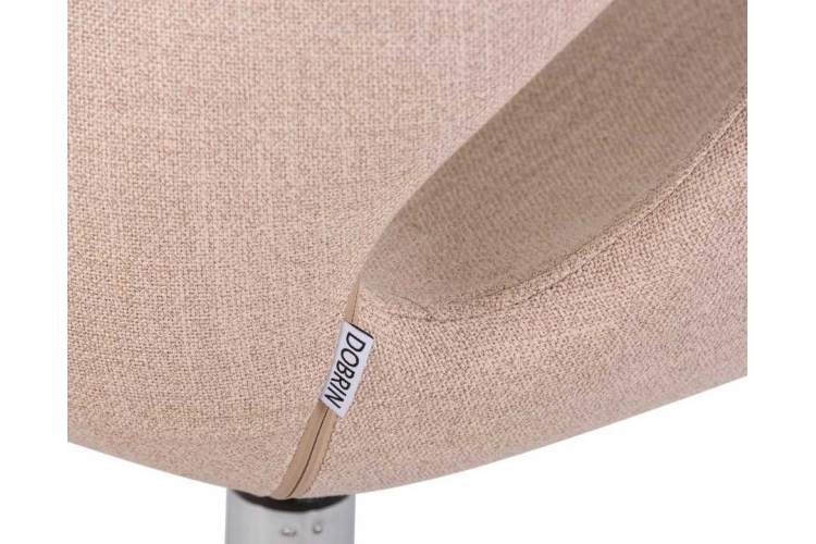 Кресло дизайнерское DOBRIN SWAN, бежевая ткань IF1, алюминиевое основание-7