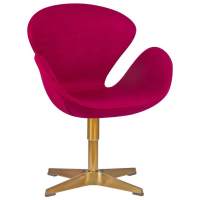 Кресло дизайнерское SWAN, бордо ткань AF5, золотое основание