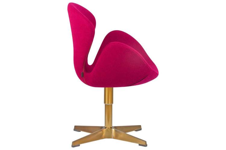 Кресло дизайнерское DOBRIN SWAN, бордо ткань AF5, золотое основание-2