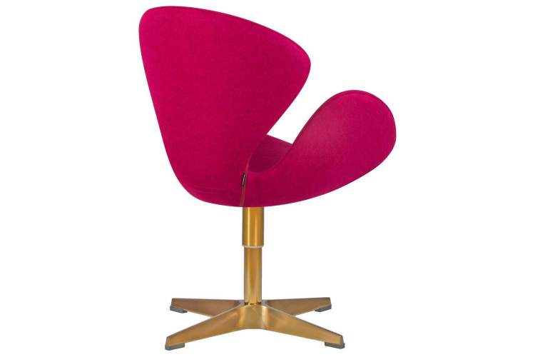 Кресло дизайнерское DOBRIN SWAN, бордо ткань AF5, золотое основание-3