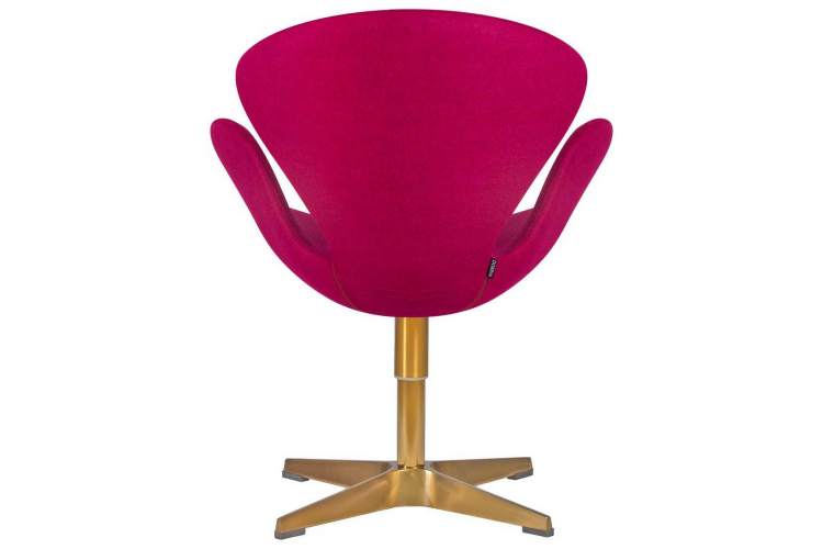 Кресло дизайнерское DOBRIN SWAN, бордо ткань AF5, золотое основание-4