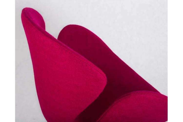 Кресло дизайнерское DOBRIN SWAN, бордо ткань AF5, золотое основание-6