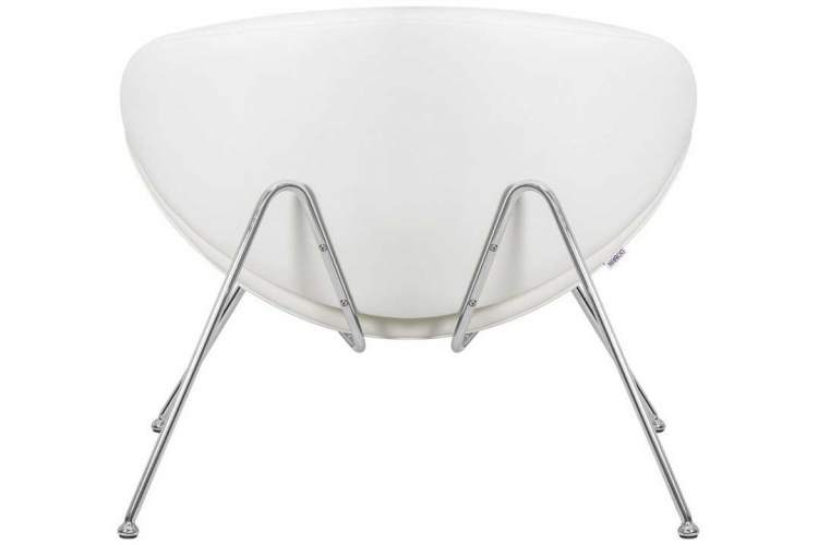 Кресло дизайнерское DOBRIN EMILY, белый винил YP17, хромированная сталь-4