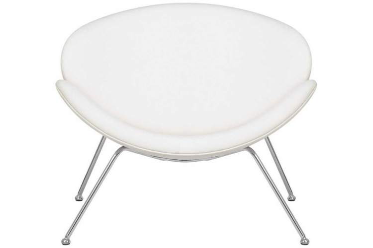 Кресло дизайнерское DOBRIN EMILY, белый винил YP17, хромированная сталь-5