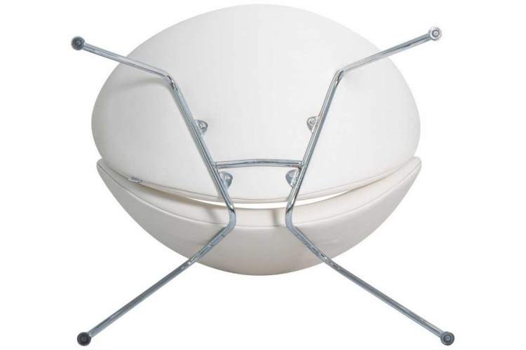 Кресло дизайнерское DOBRIN EMILY, белый винил YP17, хромированная сталь-6