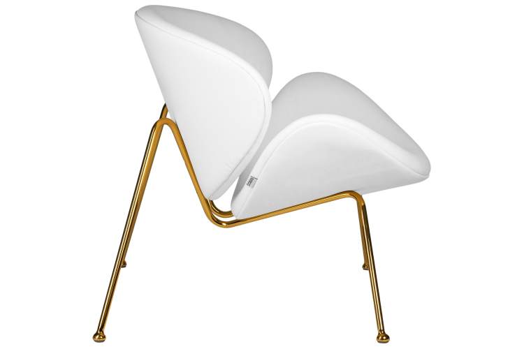 Набор 2 шт Кресло дизайнерское DOBRIN EMILY, белый винил YP17, золотое основание-3