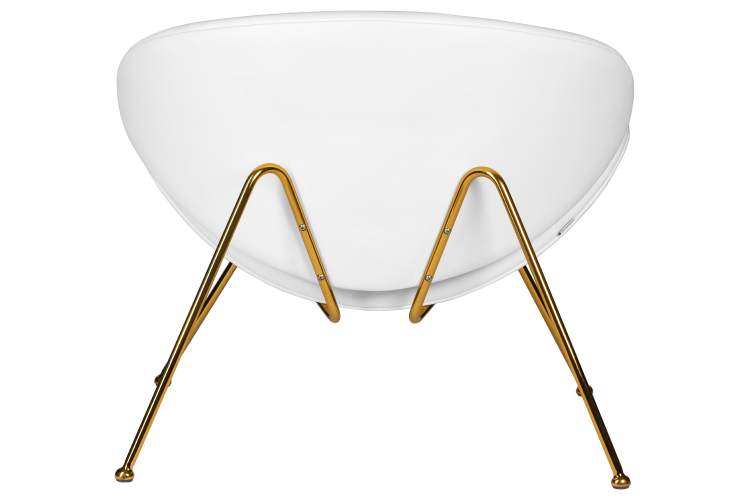 Набор 2 шт Кресло дизайнерское DOBRIN EMILY, белый винил YP17, золотое основание-5