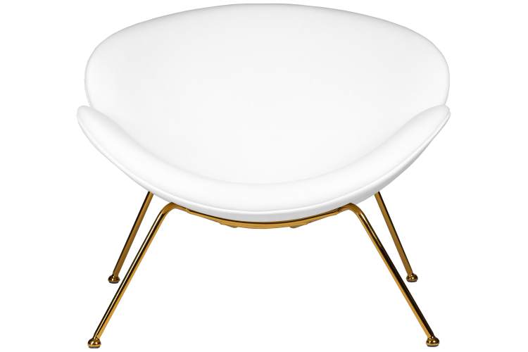 Набор 2 шт Кресло дизайнерское DOBRIN EMILY, белый винил YP17, золотое основание-6