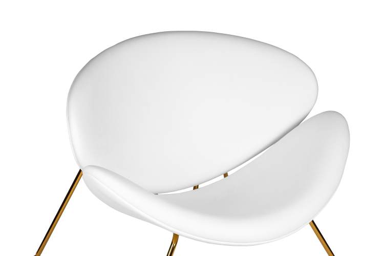 Набор 2 шт Кресло дизайнерское DOBRIN EMILY, белый винил YP17, золотое основание-7