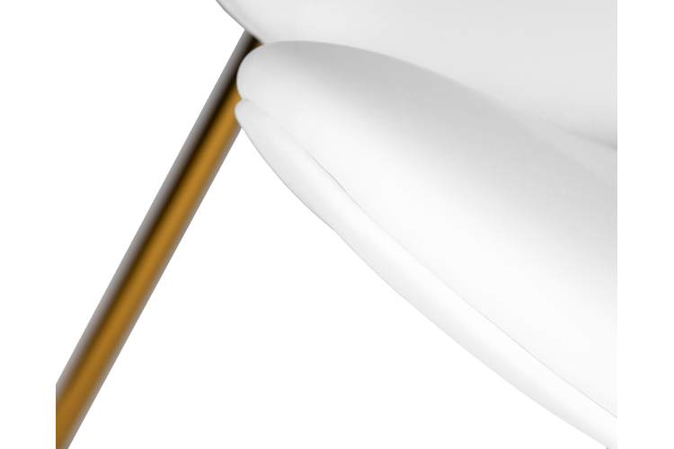 Набор 2 шт Кресло дизайнерское DOBRIN EMILY, белый винил YP17, золотое основание-8