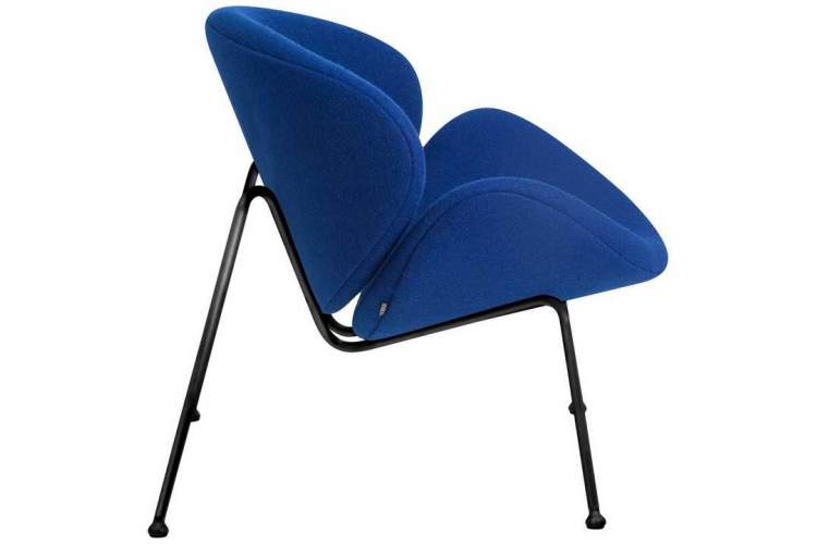 Кресло дизайнерское DOBRIN EMILY, синяя ткань AF6, черное основание-2