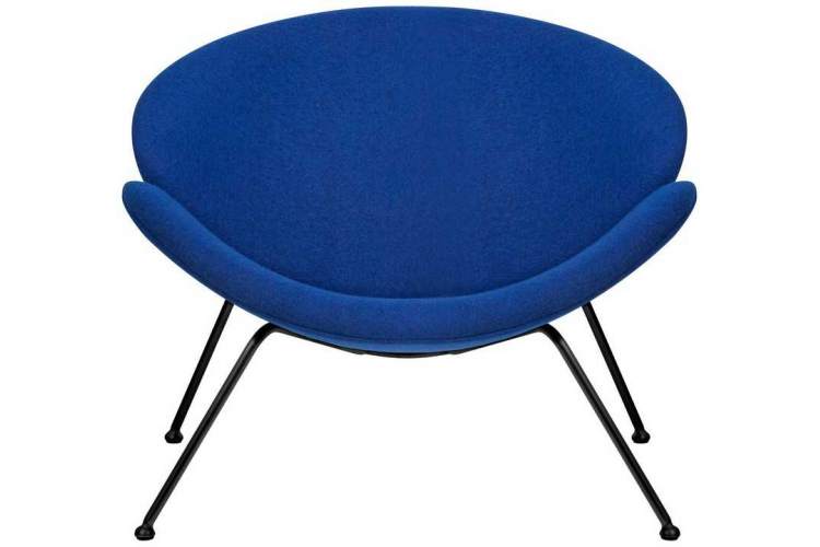 Кресло дизайнерское DOBRIN EMILY, синяя ткань AF6, черное основание-5