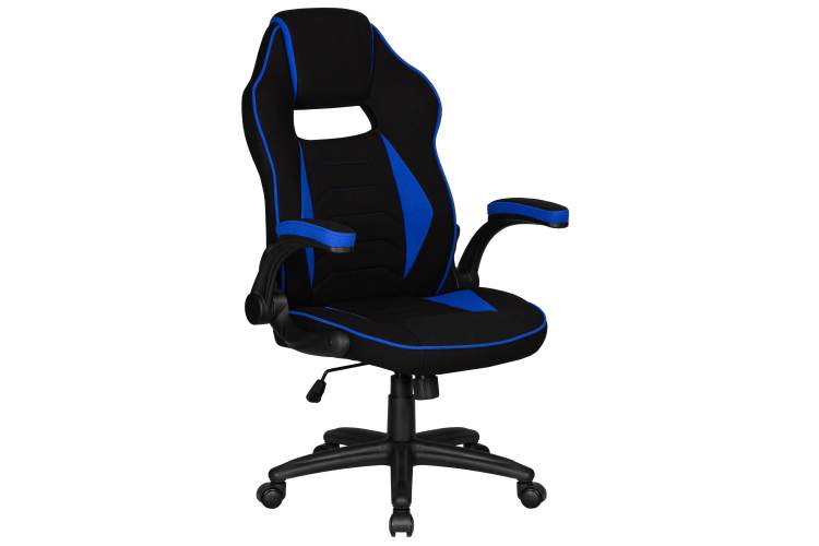Кресло игровое DOBRIN RICK, черно-синяя ткань