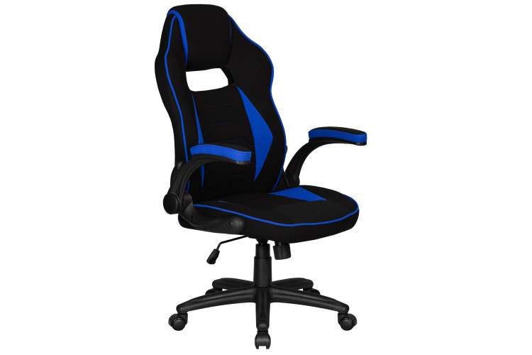 Кресло игровое DOBRIN RICK, черно-синяя ткань-1