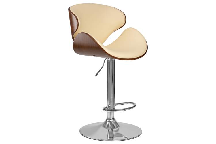 Набор 2 шт Стул барный DOBRIN KARTER, коричневое дерево, кремовый-2