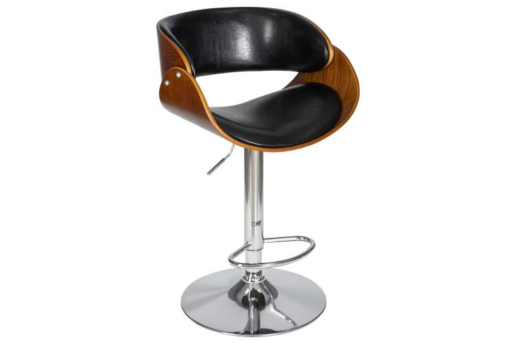 Набор 2 шт Стул барный DOBRIN JOHN, цвет сиденья черный глянец PU ABD 002-7