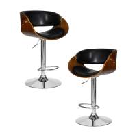 Набор 2 шт Стул барный DOBRIN JOHN, цвет сиденья черный глянец PU ABD 002