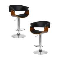 Набор 2 шт Стул барный DOBRIN OSTIN, цвет черный PU ABA 001