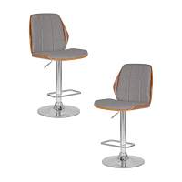 Набор 2 шт Стул барный DOBRIN PETER, серая ткань AAA 001