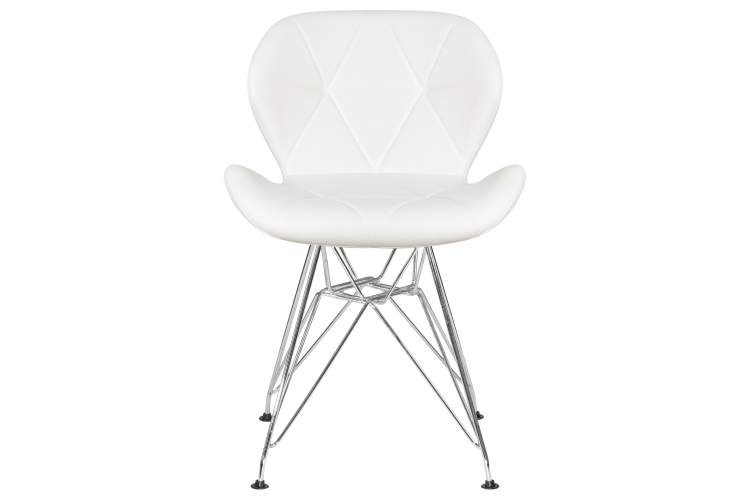 Набор 2 шт Стул обеденный DOBRIN BUTTERFLY CHROME, ножки хром, цвет белый-6
