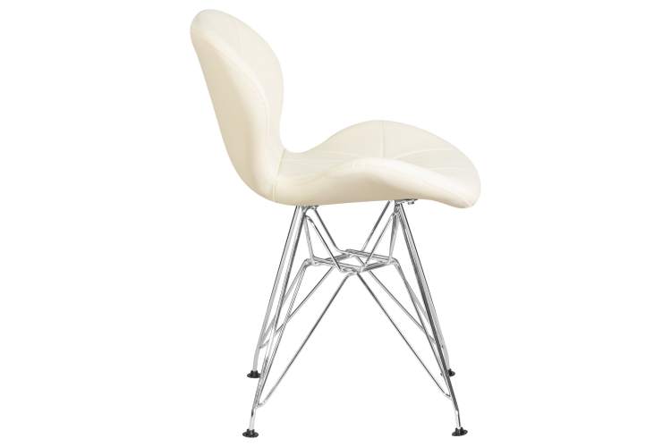 Набор 4 шт Стул обеденный DOBRIN BUTTERFLY CHROME, ножки хром, цвет кремовый-3