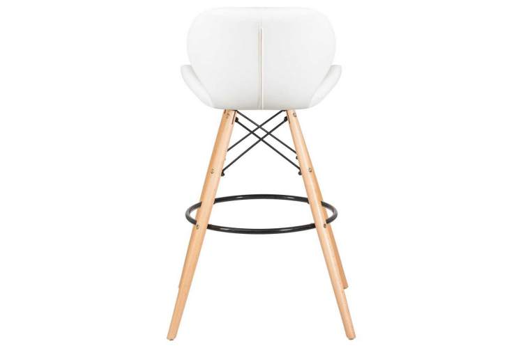 Стул барный DOBRIN BUTTERFLY BAR, ножки светлый бук, цвет белый-4