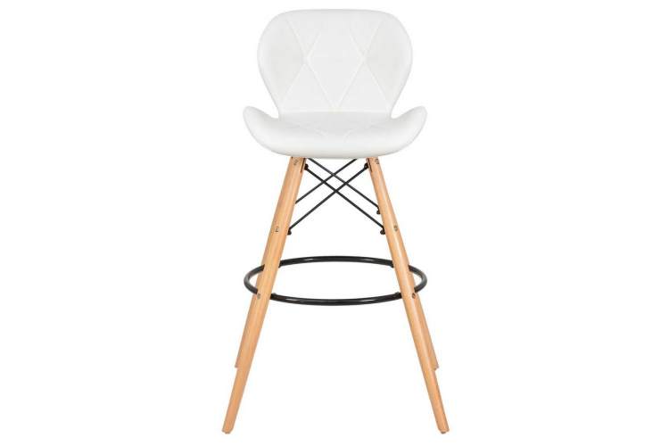 Стул барный DOBRIN BUTTERFLY BAR, ножки светлый бук, цвет белый-5