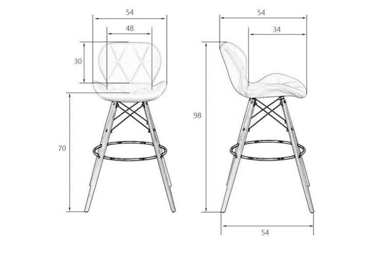 Стул барный DOBRIN BUTTERFLY BAR, ножки светлый бук, цвет белый-6